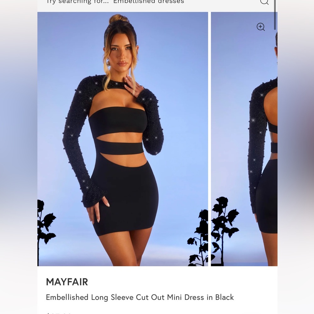Oh Polly Black Cut-Out Mini Dress